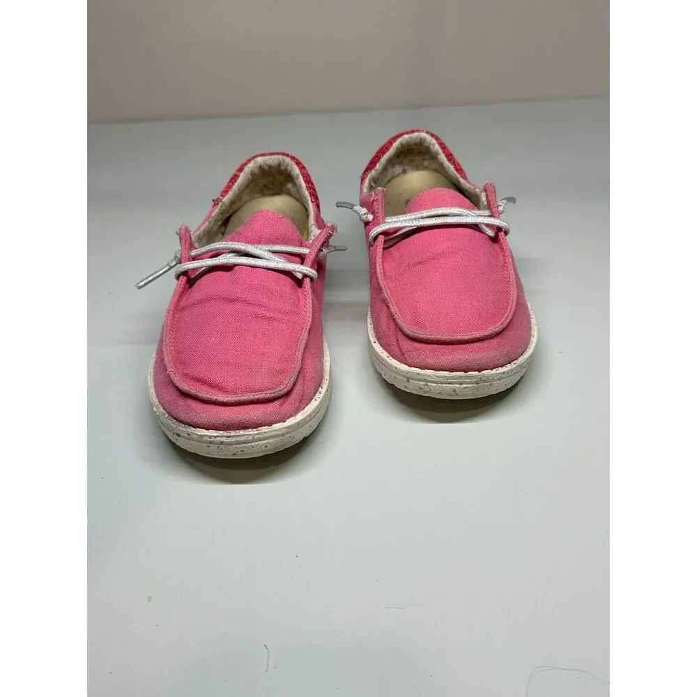 Hey Dude Wendy Youth Shoes, Funk Fuxia, Size‎ Y2/ L3, Pink